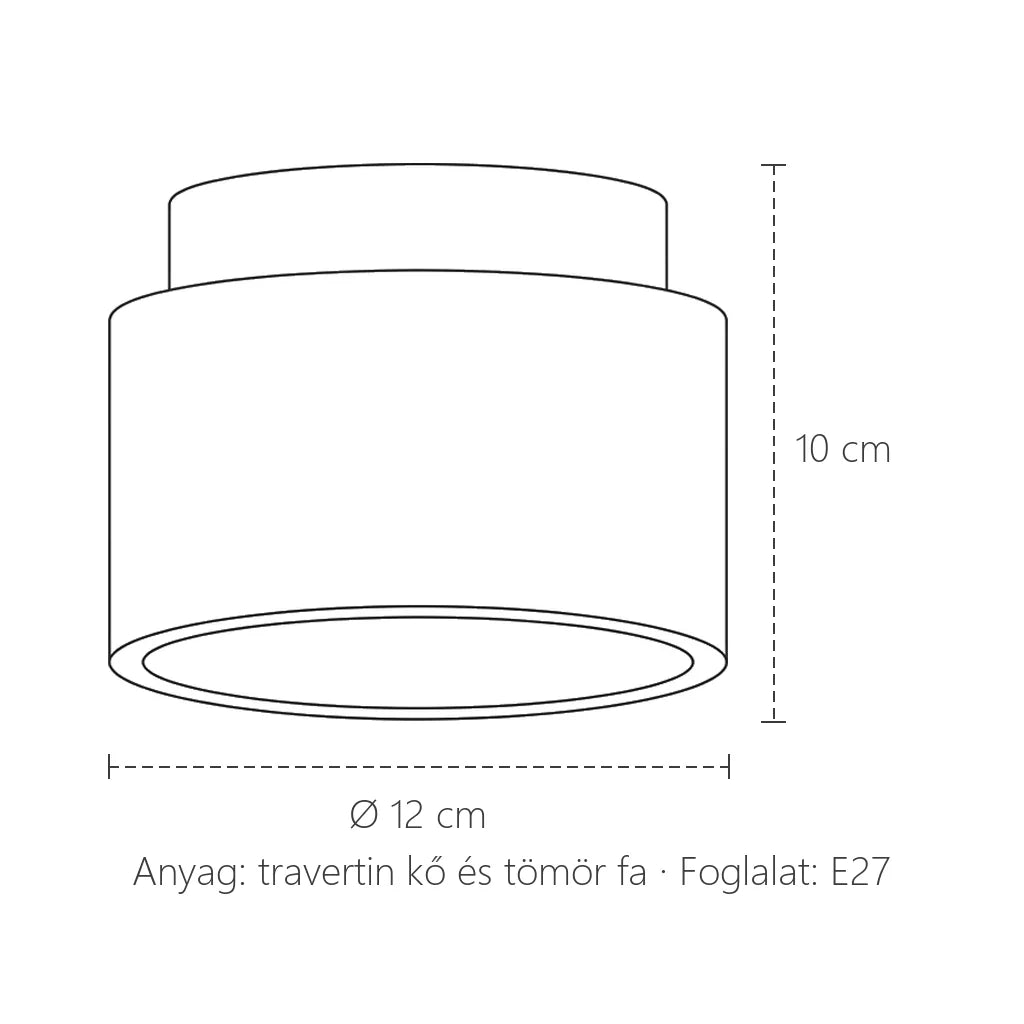 Japán kő mennyezeti lámpa méretei: Ø 12 cm, 10 cm magas