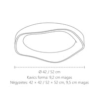 Kavics fa LED lámpa méretei: Ø 42 vagy 52 cm