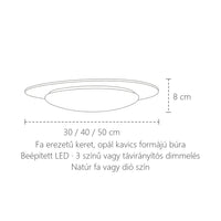 Kavics lámpa méretei: 30 / 40 / 50 cm, 8 cm magas