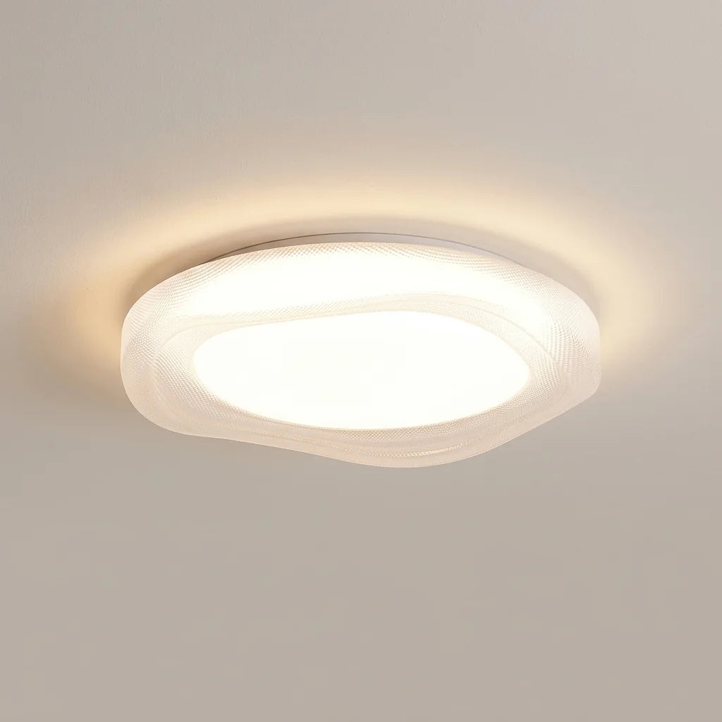 Kerek designer LED mennyezeti lámpa hullámos akril peremmel (B)
