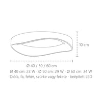 Kerek fa LED mennyezeti lámpa méretei: Ø 40–60 cm, 10 cm magas
