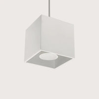 Kocka alakú alumínium függőlámpa, fehér