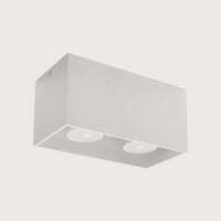 Kocka alakú mennyezeti spotlámpa, fehér (2 spot – alumínium – 20 × 10 cm)