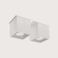Kocka alakú mennyezeti spotlámpa, fehér (2 spot – alumínium – 26 × 11 cm)