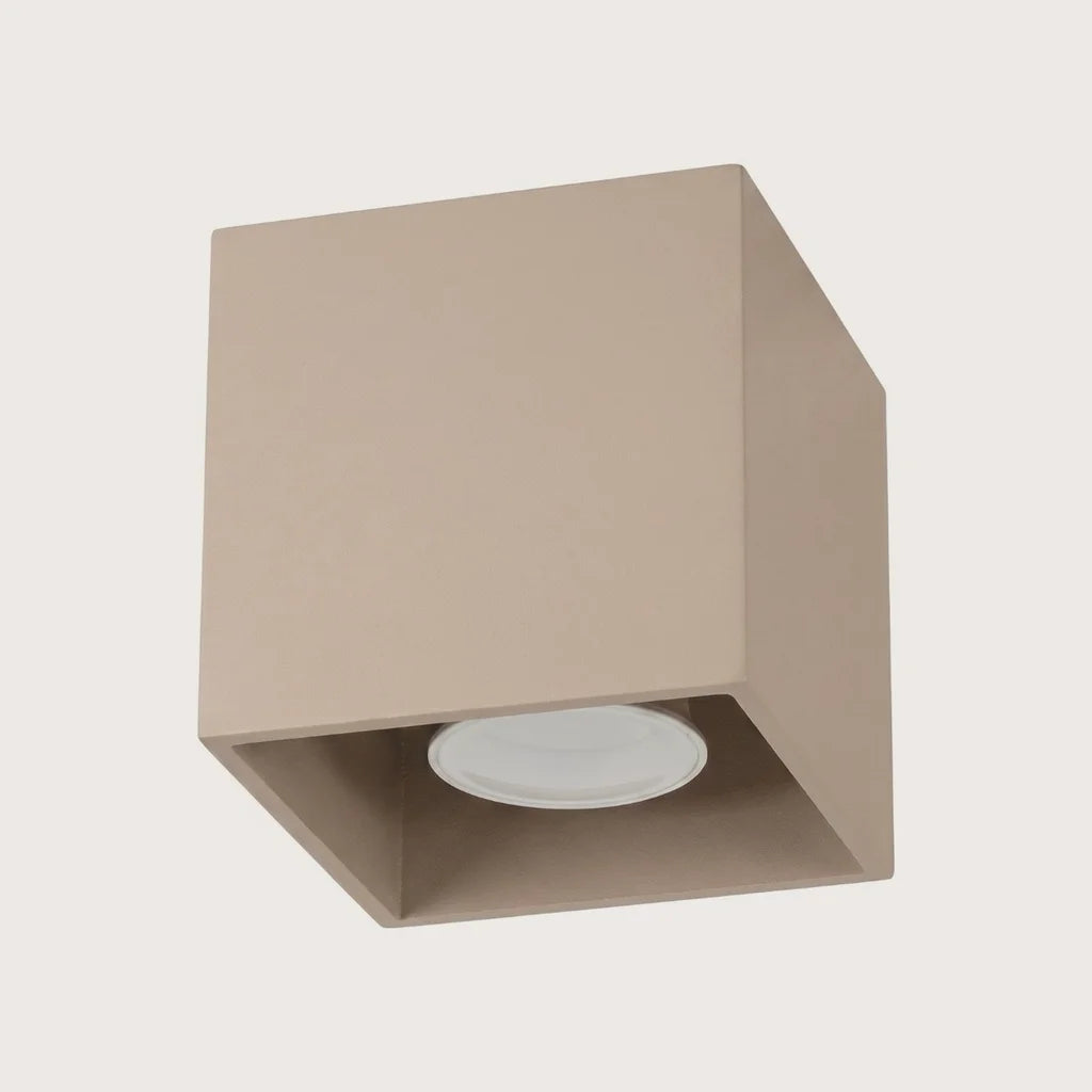 Kocka alakú mennyezeti spotlámpa, taupe (1 spot – alumínium)