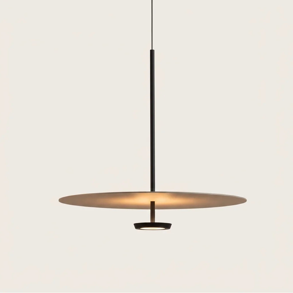 Minimalista fém korong függő lámpa meleg LED fénnyel