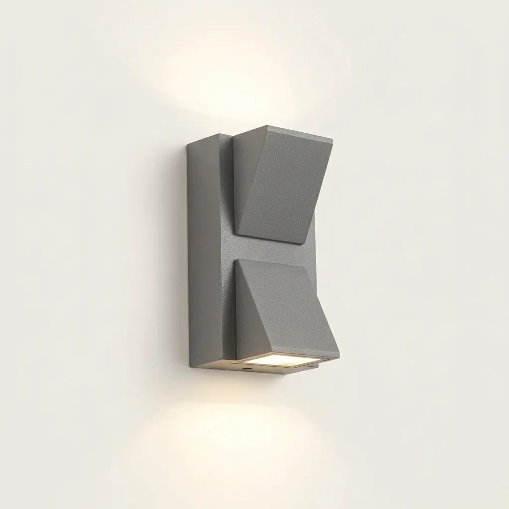 Szürke facettás kültéri LED fali lámpa, 10 W