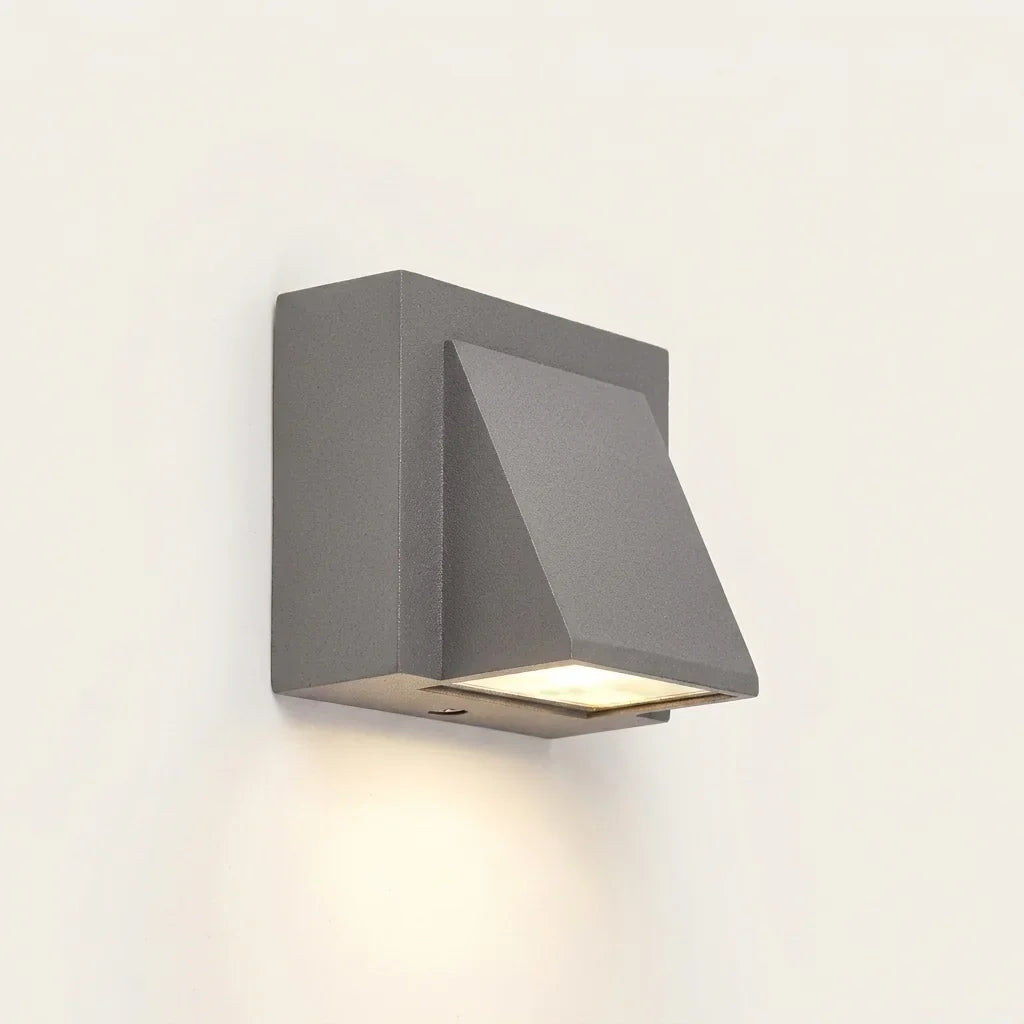 Szürke facettás kültéri LED fali lámpa, 5 W