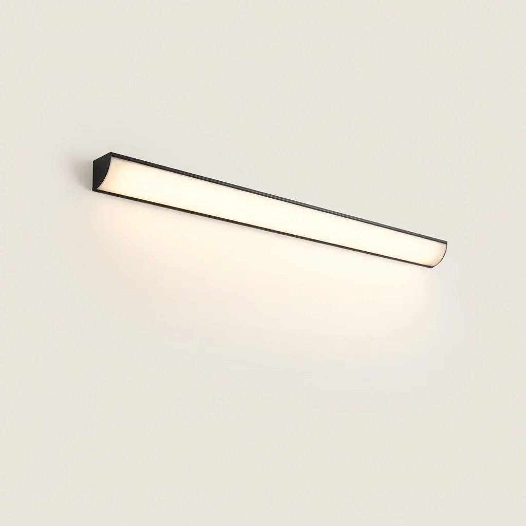 Fekete kültéri LED fényrúd fali lámpa, IP65, világítva