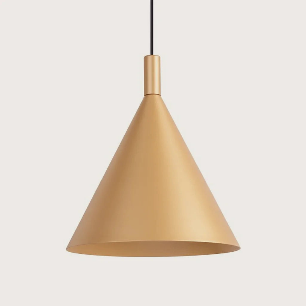 Kúp alakú acél függőlámpa, arany (1 izzós – Ø 25 cm)