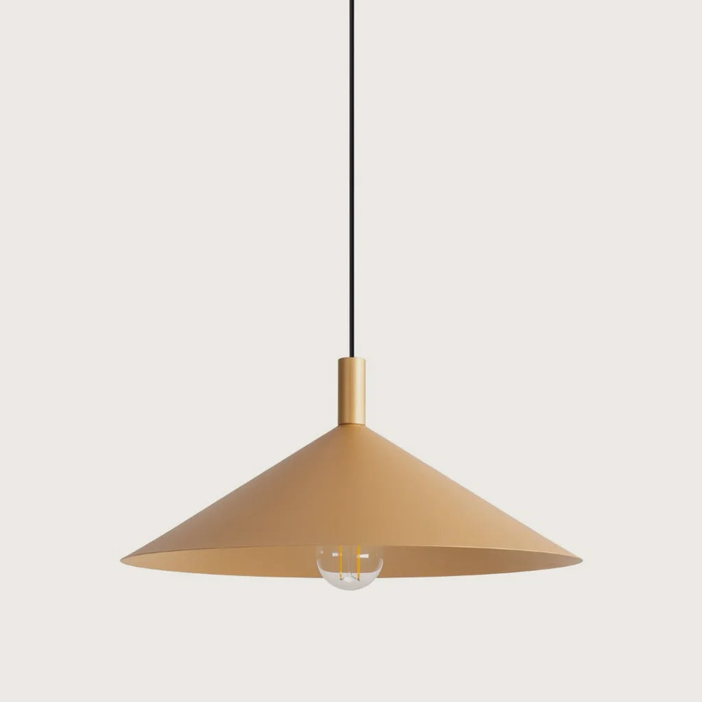 Kúp alakú acél függőlámpa, arany (1 izzós – Ø 40 cm)