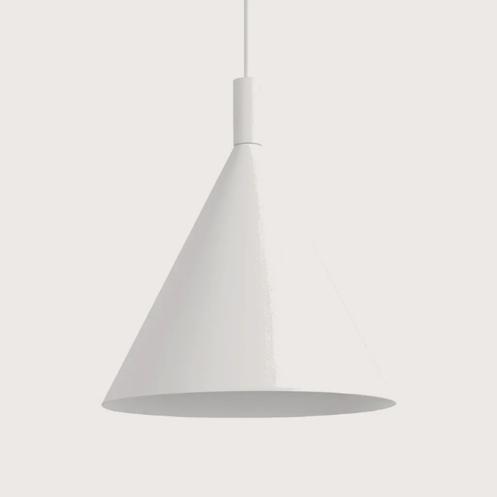Kúp alakú acél függőlámpa, fehér (1 izzós – Ø 25 cm)
