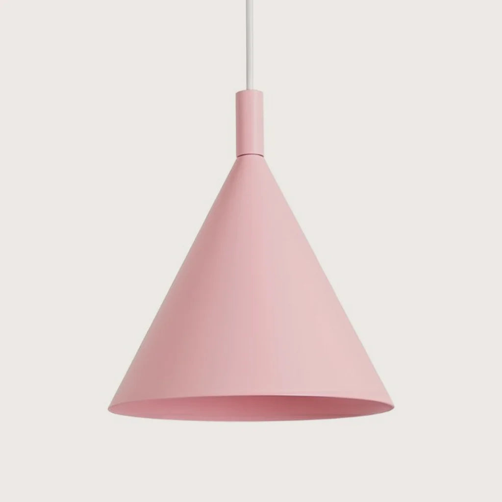 Kúp alakú acél függőlámpa, rózsaszín (1 izzós – Ø 25 cm)