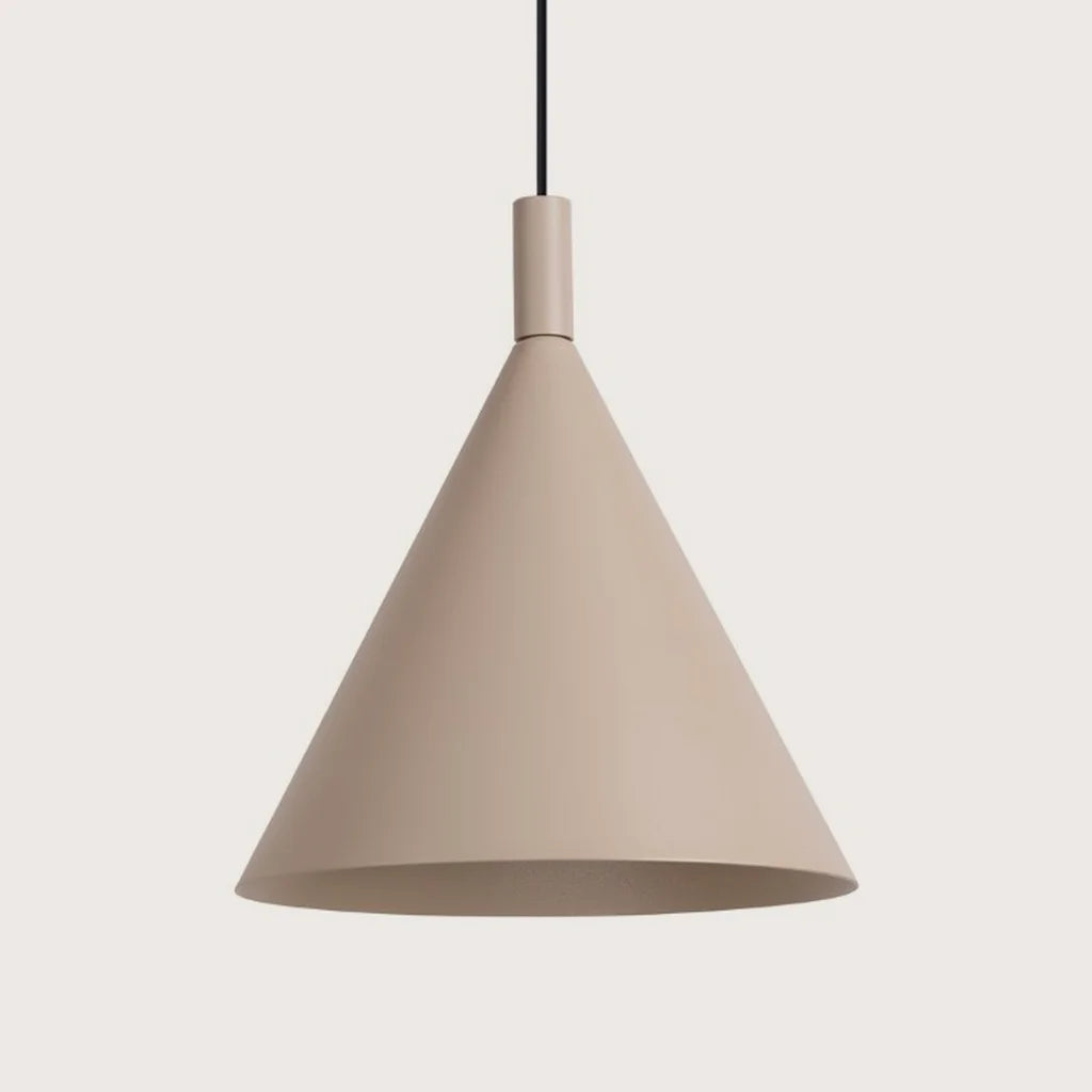 Kúp alakú acél függőlámpa, taupe (1 izzós – Ø 25 cm)