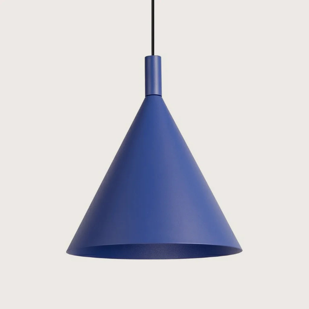 Kúp alakú acél függőlámpa, ultramarin (1 izzós – Ø 25 cm)