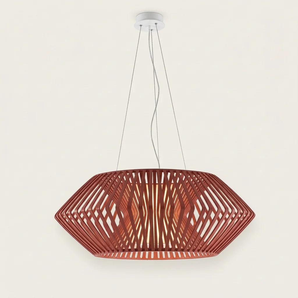 Piros lamellás design függőlámpa