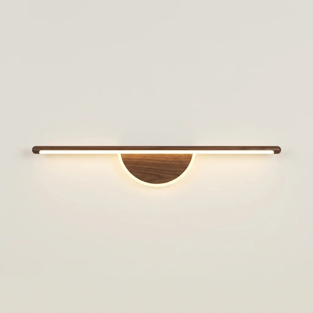 60 cm-es LED fényrúd dió félholddal, világítva