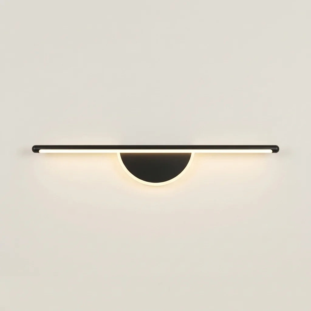 60 cm-es LED fényrúd fekete félholddal, világítva