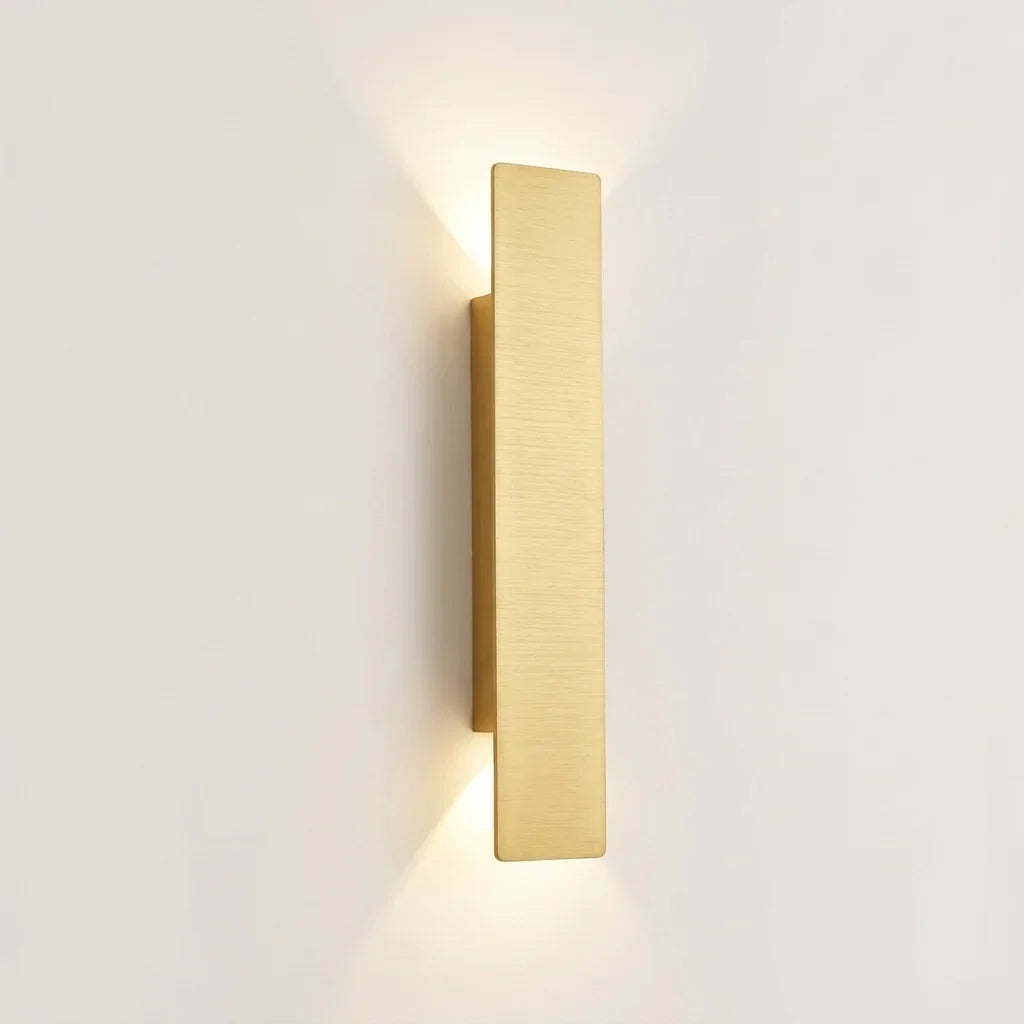 Nagy, 41 cm-es arany LED lap fali lámpa, világítva