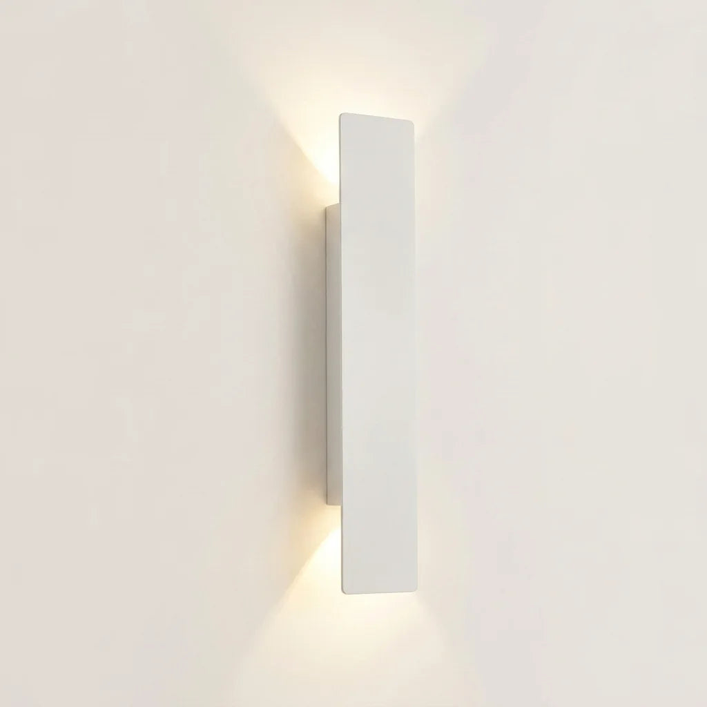 Nagy, 41 cm-es fehér LED lap fali lámpa, világítva
