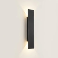 Nagy, 41 cm-es fekete LED lap fali lámpa, világítva