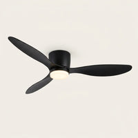 Fekete mennyezeti ventilátor LED lámpával, három lapáttal