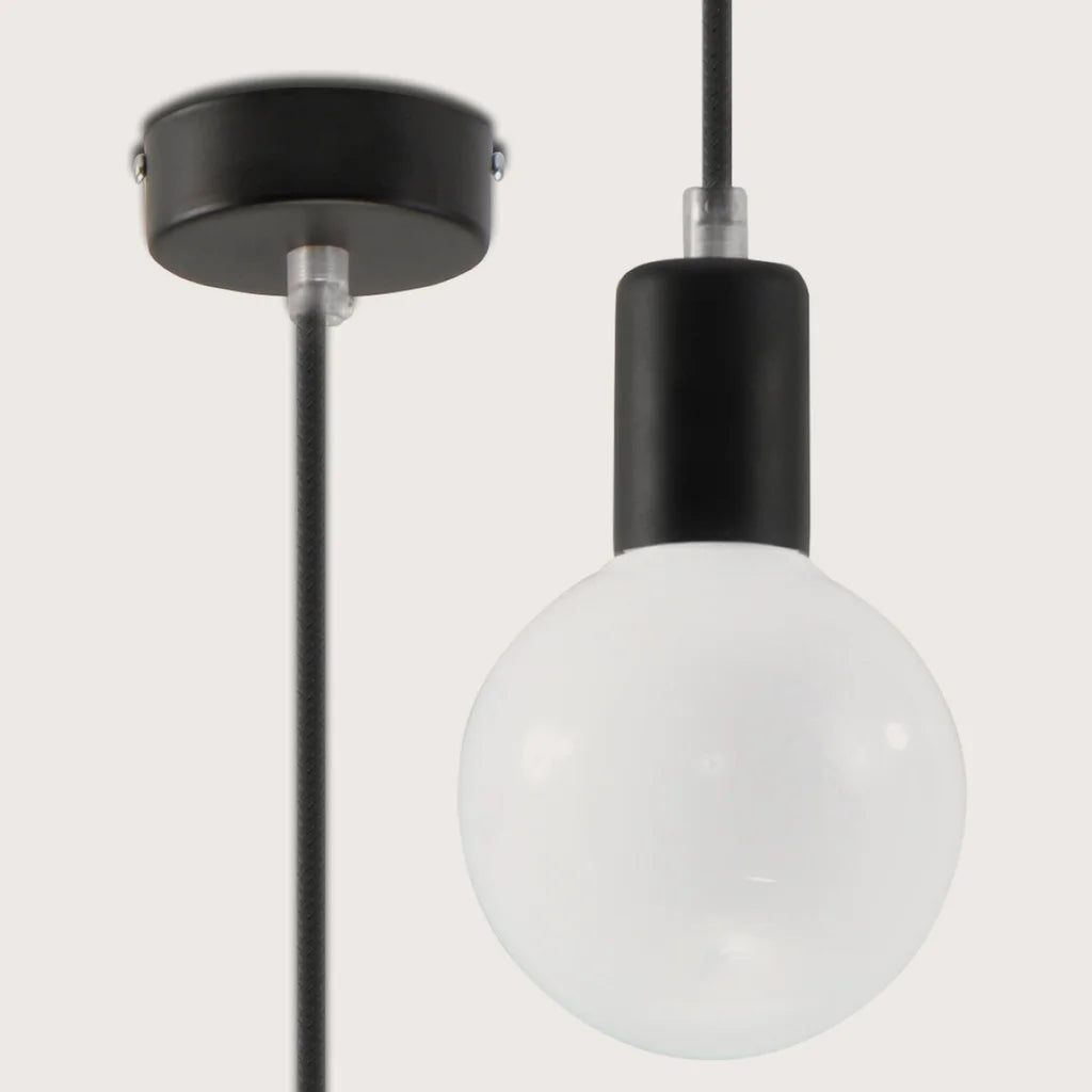 Minimalista fekete foglalat függőlámpa