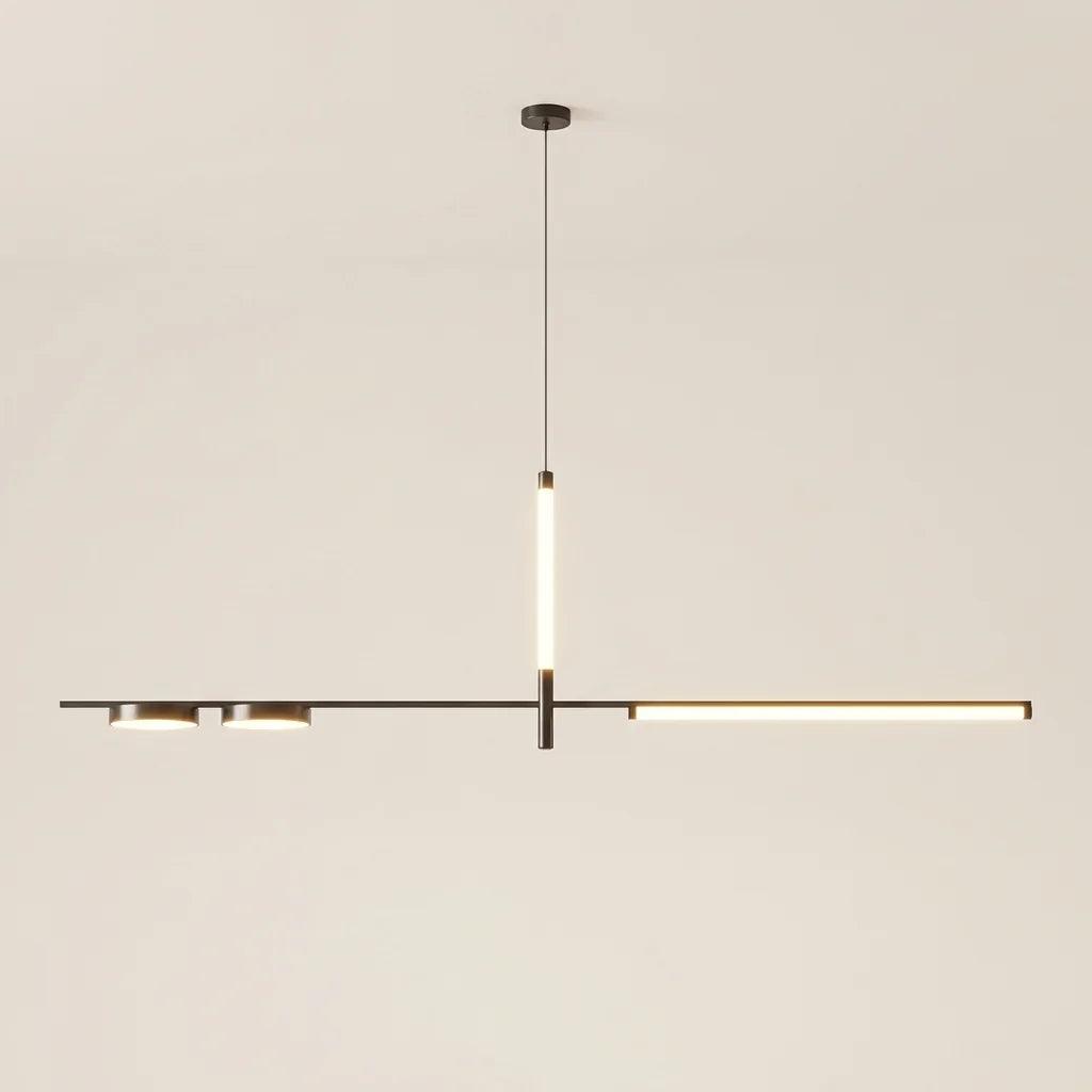 Minimalista lineáris LED csillár függőleges fénycsővel, B stílus