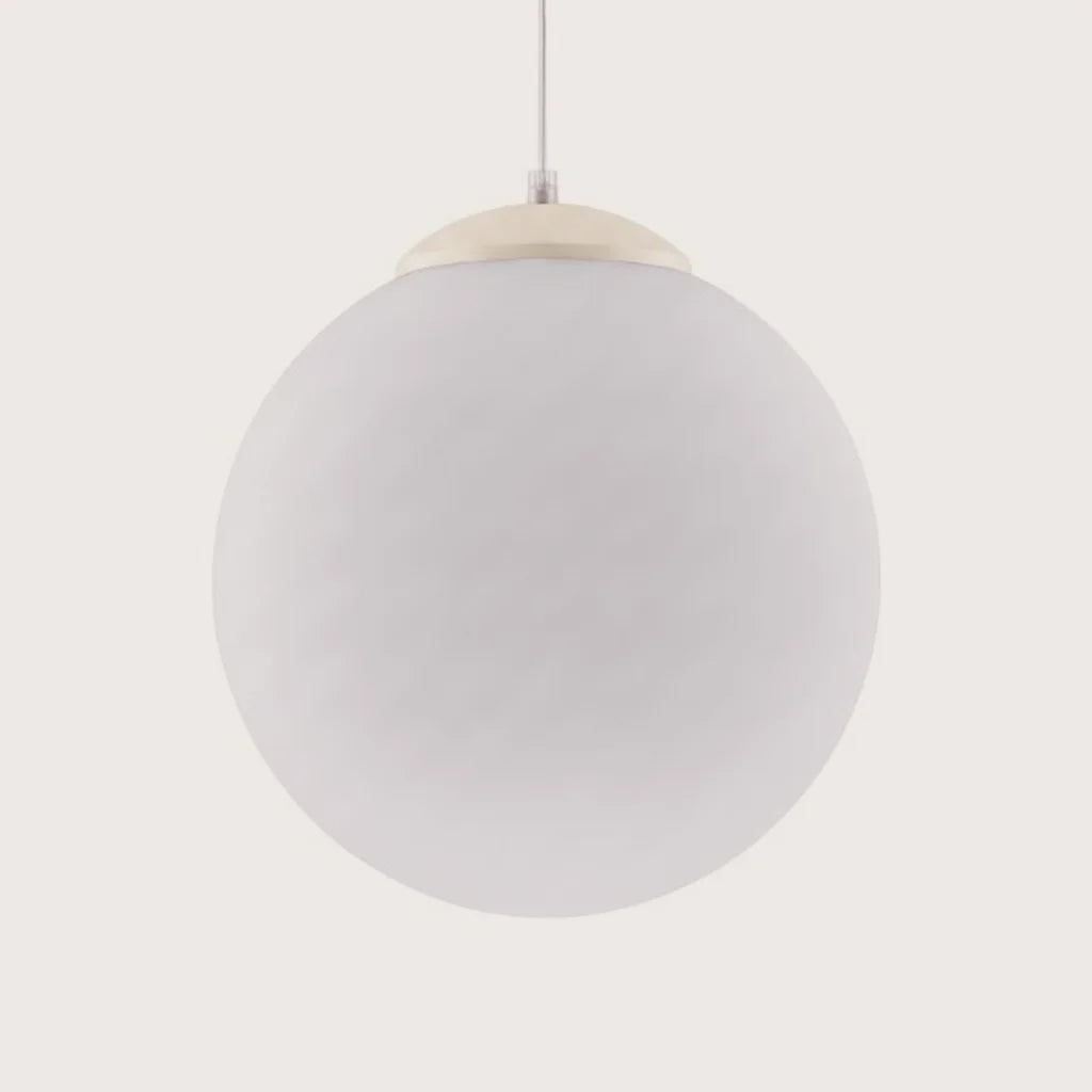 Opál üveg gömb függőlámpa, bézs (Ø 30 cm)