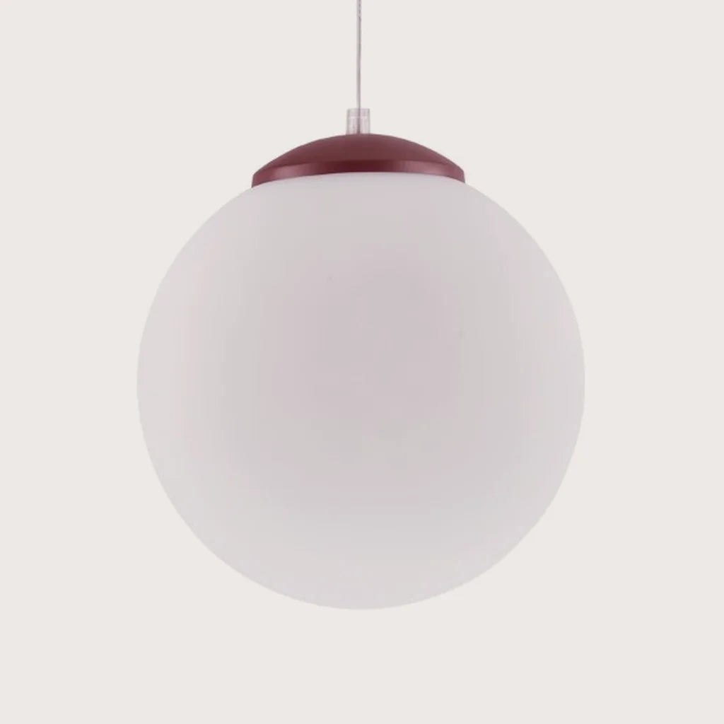 Opál üveg gömb függőlámpa, bordó (Ø 30 cm)