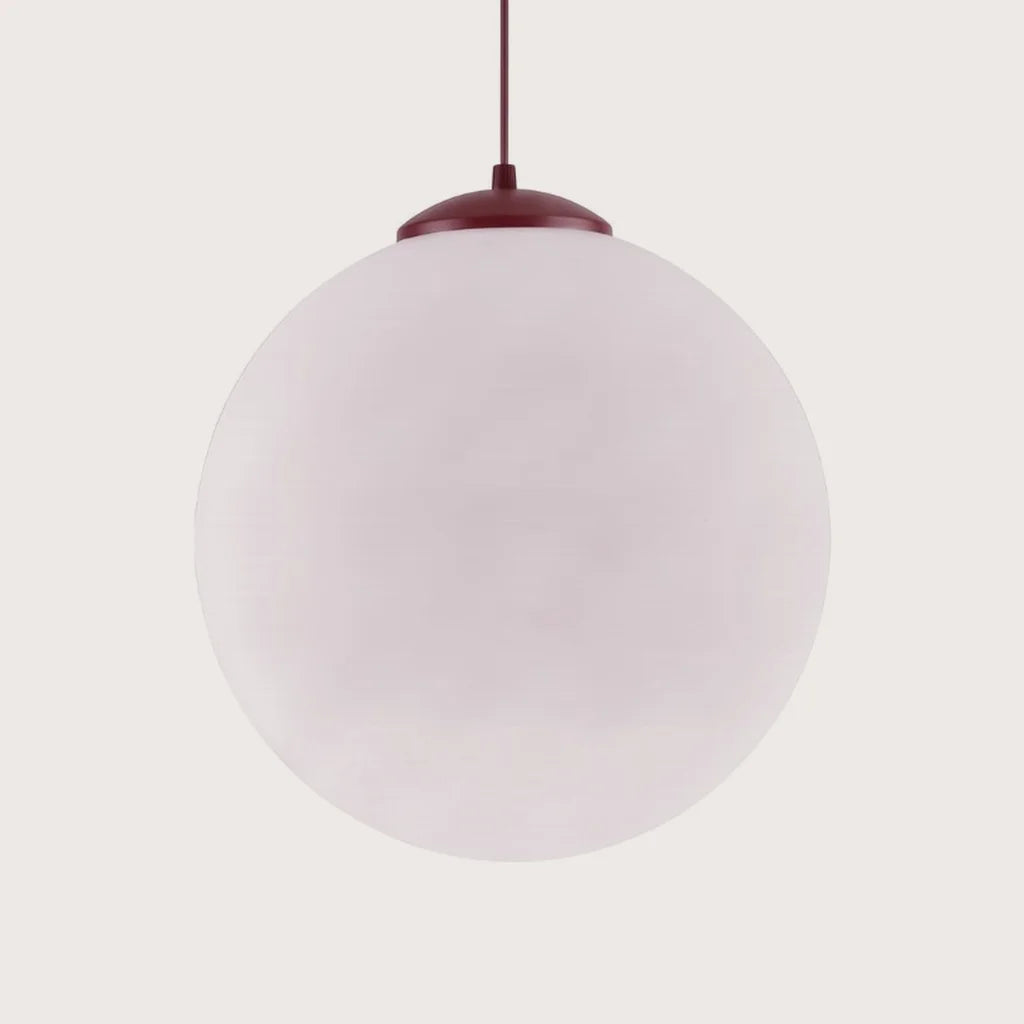Opál üveg gömb függőlámpa, bordó (Ø 40 cm)