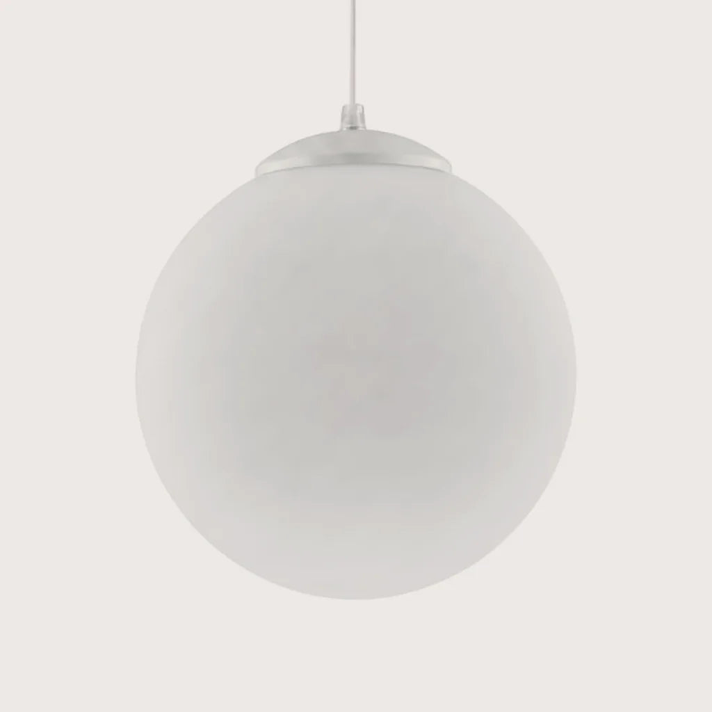 Opál üveg gömb függőlámpa, fehér (Ø 30 cm)