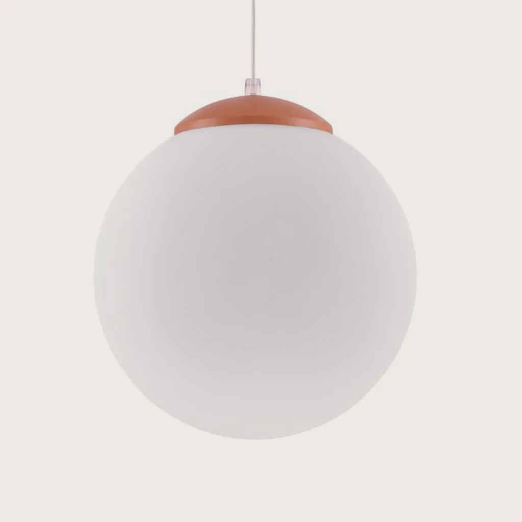 Opál üveg gömb függőlámpa, okkervörös (Ø 30 cm)