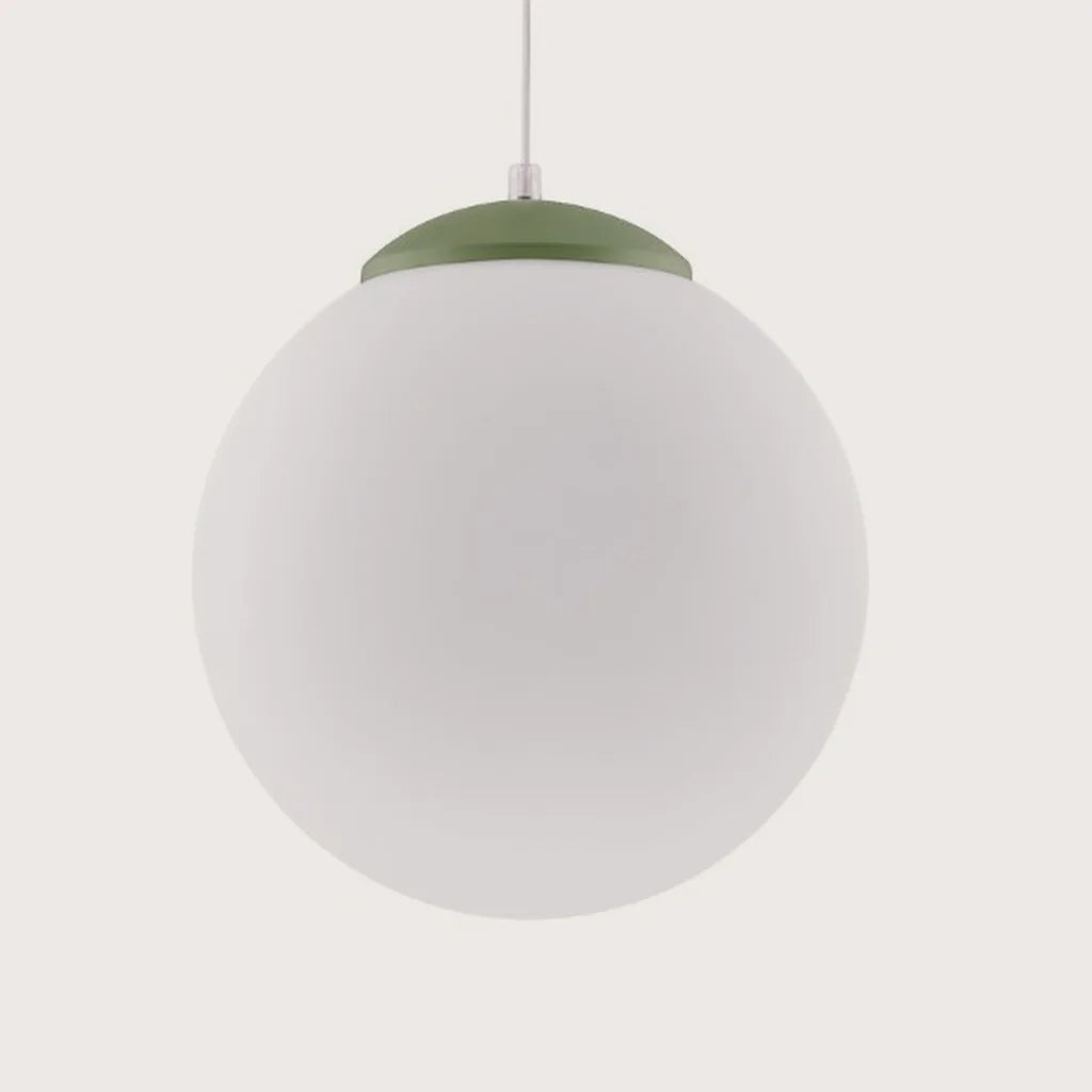 Opál üveg gömb függőlámpa, olívazöld (Ø 30 cm)