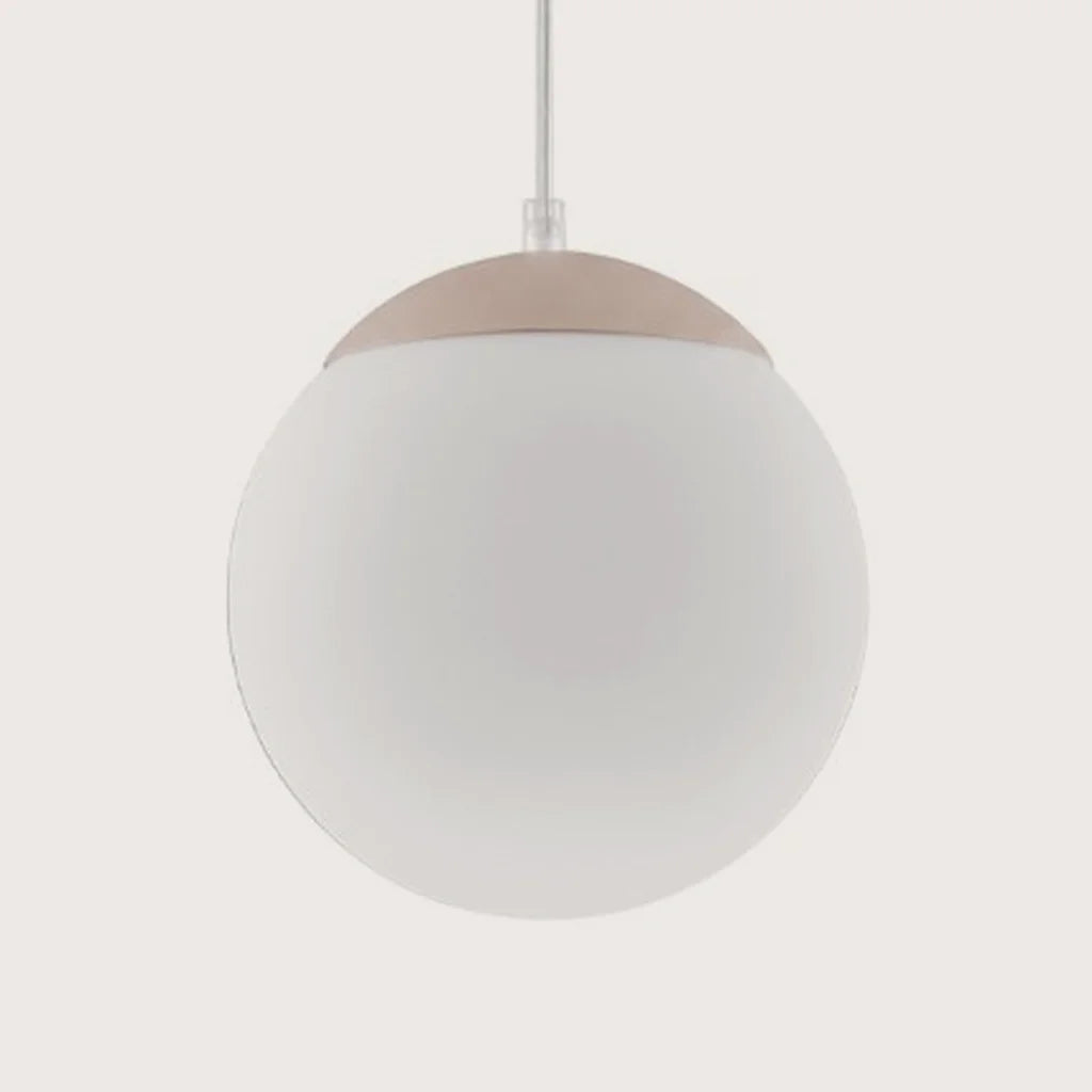 Opál üveg gömb függőlámpa, taupe (Ø 20 cm)