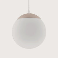 Opál üveg gömb függőlámpa, taupe (Ø 20 cm)