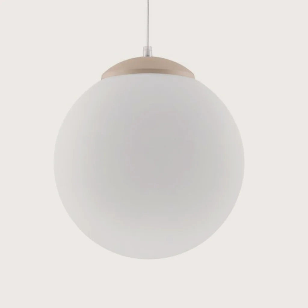 Opál üveg gömb függőlámpa, taupe (Ø 30 cm)
