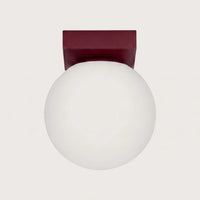 Opál üveggömbös mennyezeti lámpa, bordó (1 izzós)