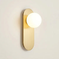 Opálgömbös fali lámpa arany ovális lapon