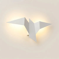 Fehér origami madár fali lámpa háttérvilágítással