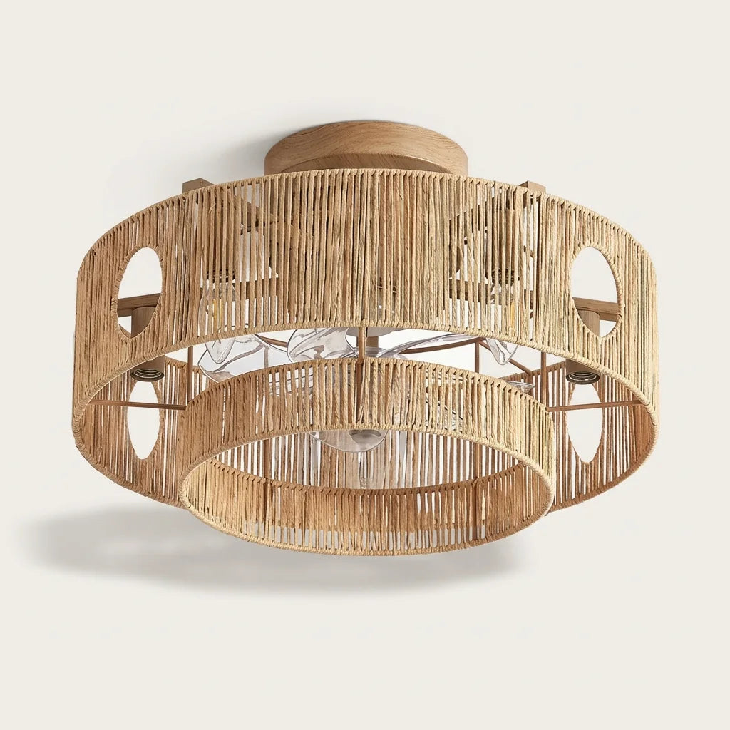 A modell: papírzsinór ventilátorlámpa kerek nyílásokkal