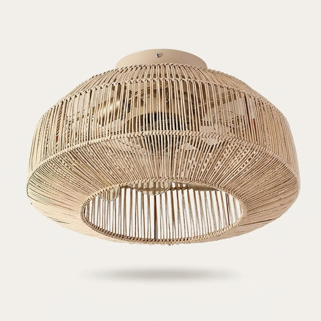 B modell: finom fonatú papírzsinór ventilátorlámpa