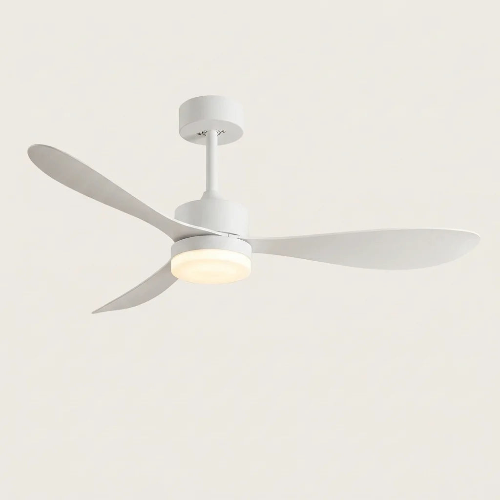 Retro mennyezeti ventilátor lámpával fehér színben