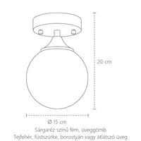 A modell méretei: Ø 15 cm, 20 cm magas