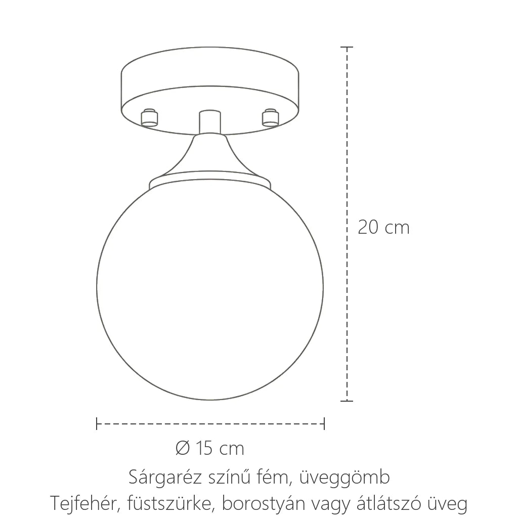 A modell méretei: Ø 15 cm, 20 cm magas