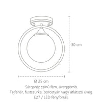 B modell méretei: Ø 25 cm, 30 cm magas