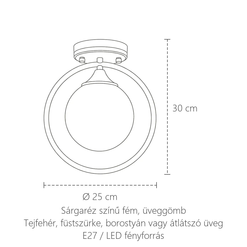 B modell méretei: Ø 25 cm, 30 cm magas