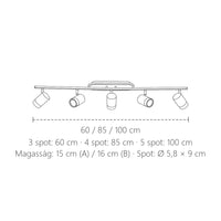 LED spot sín méretei: 60, 85 vagy 100 cm hosszú