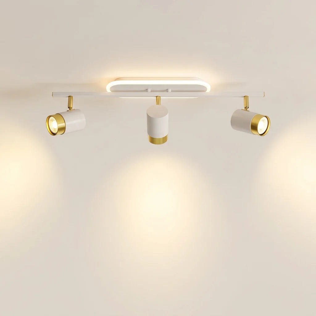 Fehér LED spot sín 3 forgatható spottal, LED gyűrűvel (B típus)