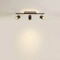 Fekete LED spot sín 3 forgatható spottal, LED gyűrűvel (B típus)